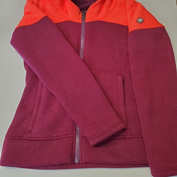 Spyder Women's Bliss Zip UP Hoodie New Without Tags Burgundy and Orange. - Picture 3 of 8